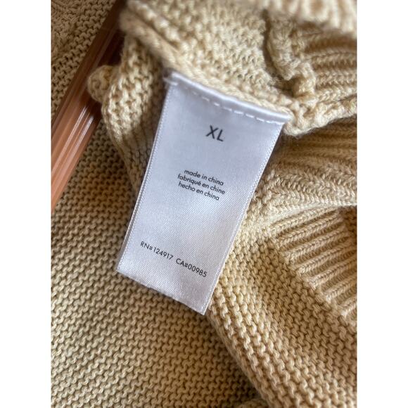 WE WORE WHAT x DANIELLE BERNSTEIN Crop Cardigan Shrug Sweater XL Butter Yellow - Picture 6 of 7